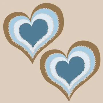 Illustration on a square background - cold hearts - two abstract hearts in fr Stock Illustration