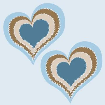 Illustration on a square background - cold hearts - two abstract hearts in fr Stock Illustration