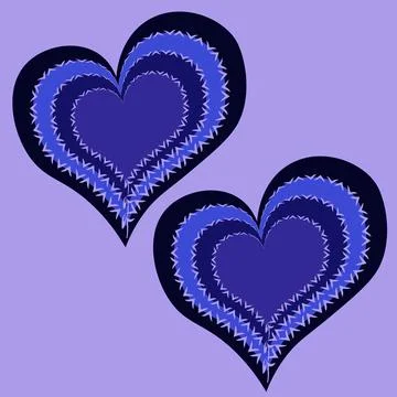 Illustration on a square background - cold hearts - two abstract hearts in fr Stock Illustration