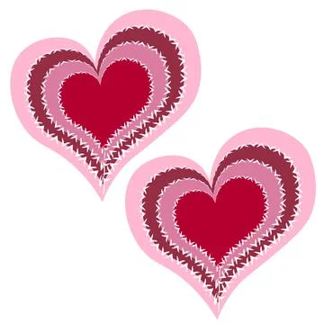 Illustration on a square background - cold hearts - two abstract hearts in fr Stock Illustration