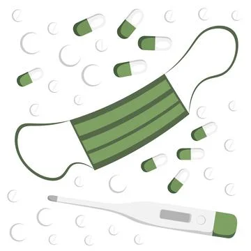 The illustration on a square background is an epidemic. Design element of boo Illustrazione stock