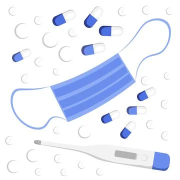 The illustration on a square background is an epidemic. Design element of boo Stock Illustration