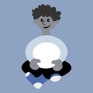 Illustration on a square background - a man sitting cross his legs - a pictur Stock Illustration