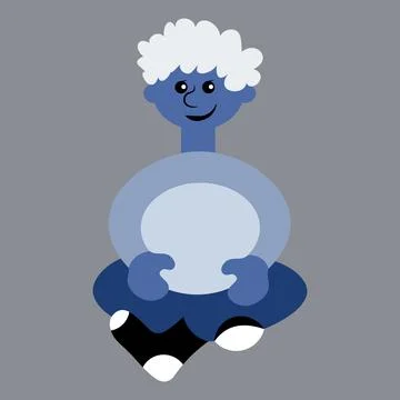 Illustration on a square background - a man sitting cross his legs - a pictur Stock Illustration