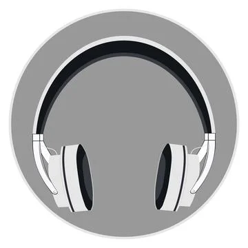 Illustration on a square background, square, tile - Headphones. Design elemen Stock Illustration
