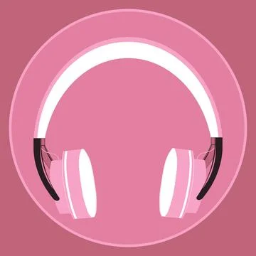 Illustration on a square background, square, tile - Headphones. Design elemen Stock Illustration