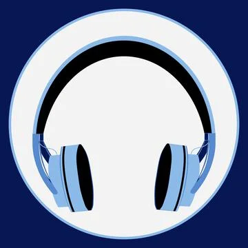 Illustration on a square background, square, tile - Headphones. Design elemen Stock Illustration