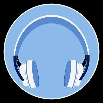 Illustration on a square background, square, tile - Headphones. Design elemen Stock Illustration