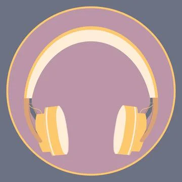 Illustration on a square background, square, tile - Headphones. Design elemen Stock-Illustration