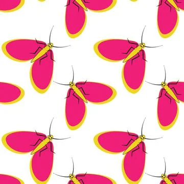 Illustration on a square background - stylized moths - graphics. Summer, inse Stock Illustration