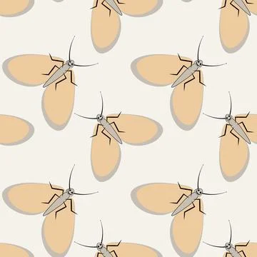 Illustration on a square background - stylized moths - graphics. Summer, inse Stock Illustration