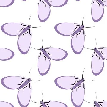 Illustration on a square background - stylized moths - graphics. Summer, inse Stock Illustration