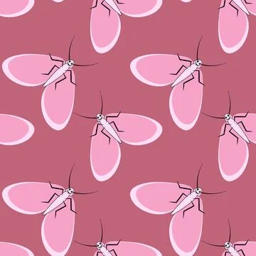 Illustration on a square background - stylized moths - graphics. Summer, inse Stock Illustration