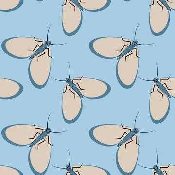 Illustration on a square background - stylized moths - graphics. Summer, insects Stock-Illustration