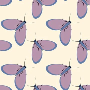 Illustration on a square background - stylized moths - graphics. Summer, inse Stock Illustration