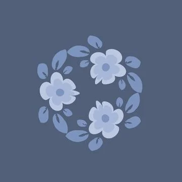 Illustration on a square background - tile or handkerchief, frame of flowers, Stock Illustration