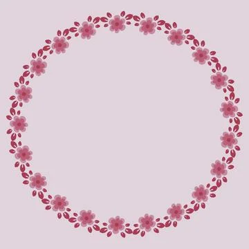 Illustration on a square background - tile or handkerchief, frame of flowers, Stock Illustration