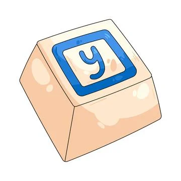 Illustration of square keycap featuring the letter Y 스톡 일러스트