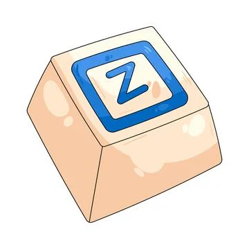Illustration of square keycap marked with the letter Z 스톡 일러스트