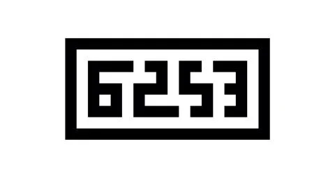 Illustration square vector with number 6253 inside Stock Illustration