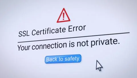 Illustration of SSL certificate error on a website. Stock-Illustration