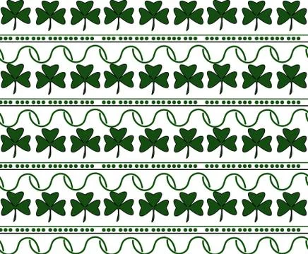 Illustration of a St. Patrick Day Background. Seamless pattern with clover le Illustrazione stock