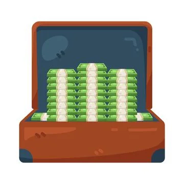 Illustration of stack of banknotes in a briefcase イラスト素材