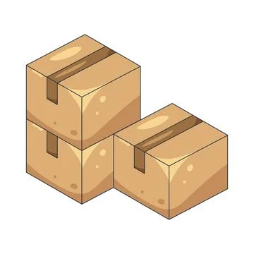Illustration of stack of boxes Stock Illustration
