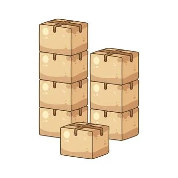 Illustration of stack of cardboard boxes Stockillustratie