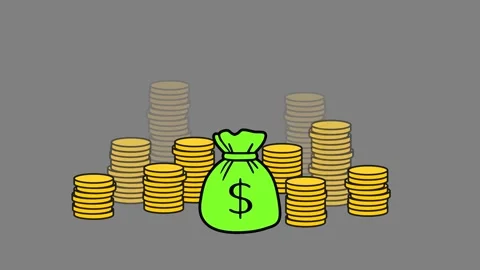 Illustration of a stack of coins. Suitable for accessories related to finance. Stock Footage 334097671