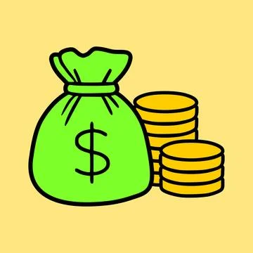Illustration of a stack of coins. Suitable for accessories related to finance. Illustrazione stock