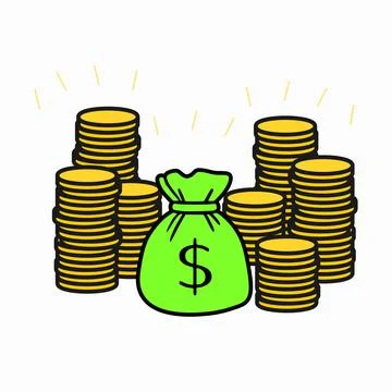Illustration of a stack of coins. Suitable for accessories related to finance. Illustrazione stock