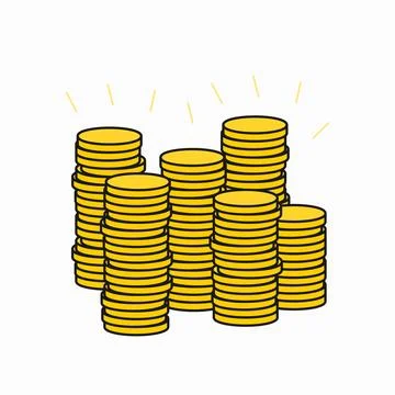 Illustration of a stack of coins. Suitable for accessories related to finance. Illustrazione stock