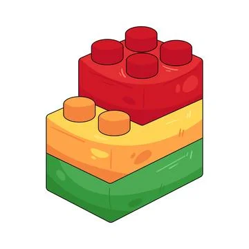 Illustration of stack of colorful building blocks Stock Illustration