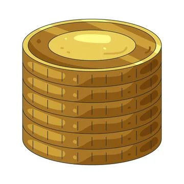 Illustration of stack of gold coins 스톡 일러스트
