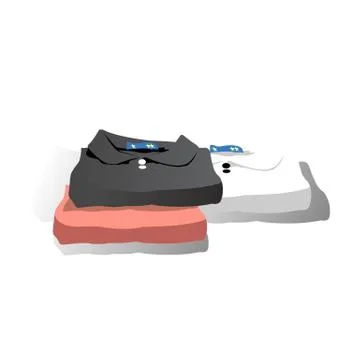 Illustration of a Stack of Neatly Folded Clean Clothes Stockillustratie