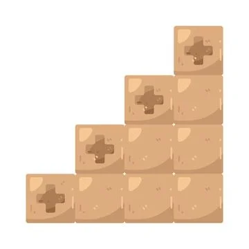 Illustration of Stacked blocks with plus Stock Illustration