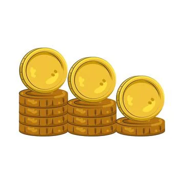 Illustration of Stacked coins Stock Illustration