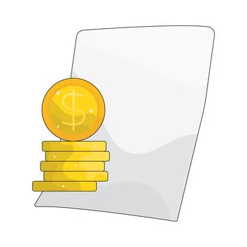 Illustration of Stacked coins Stock Illustration
