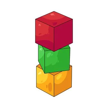 Illustration of Stacked cubes Stock Illustration