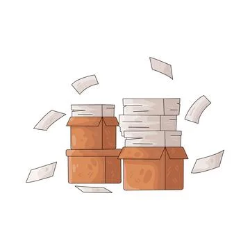 Illustration of Stacked documents 스톡 일러스트