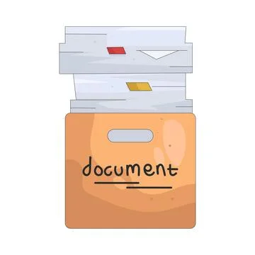 Illustration of Stacked documents Stock Illustration