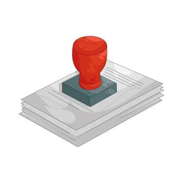 Illustration of Stacked documents with a stamp Stock-Illustration