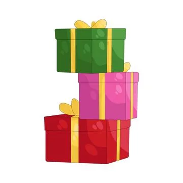 Illustration of Stacked gift boxes 库存插图