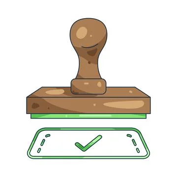 Illustration of stamp with a check mark Stock-Illustration