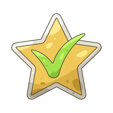 Illustration of star with a checkmark 스톡 일러스트