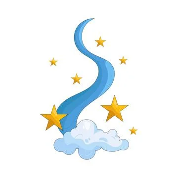 Illustration of star with a cloud Stock Illustration