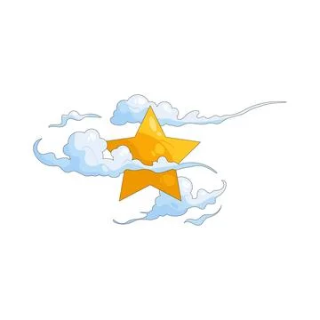 Illustration of star with a cloud Stock Illustration