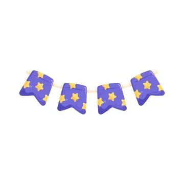 Illustration of star pattern bunting Stock Illustration