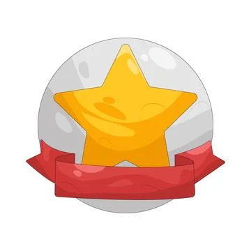 Illustration of Star with ribbon Stock Illustration